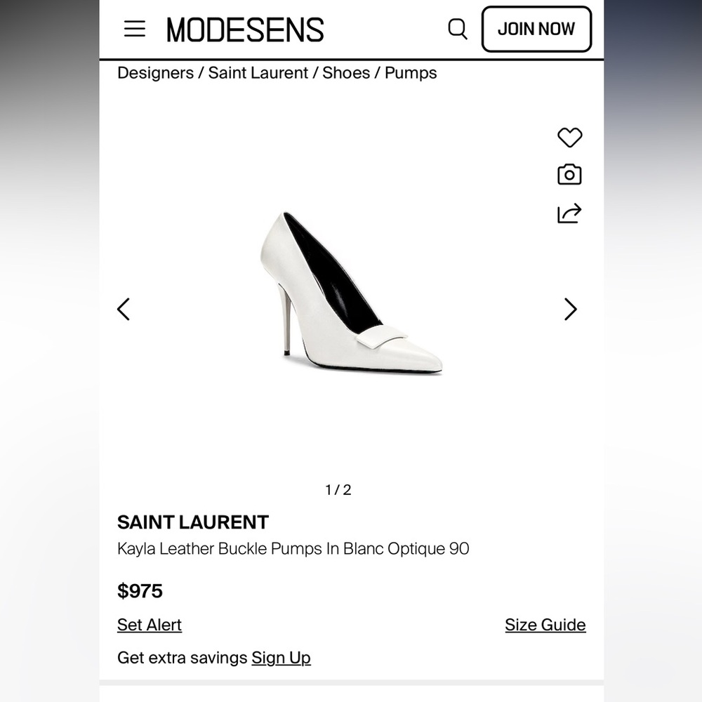 Saint Laurent Optic White Leather Heels